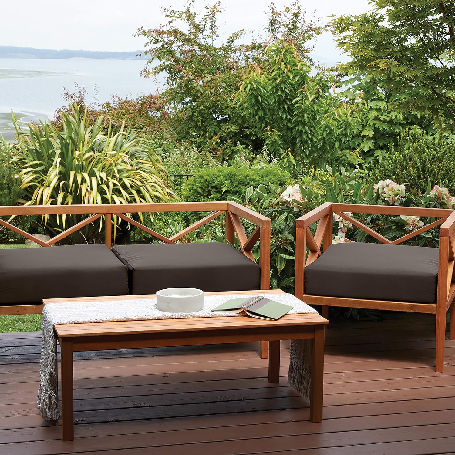 Classic Accessories Ravenna Water-Resistant 25x25x5 Inch Outdoor Seat Cushion Cover