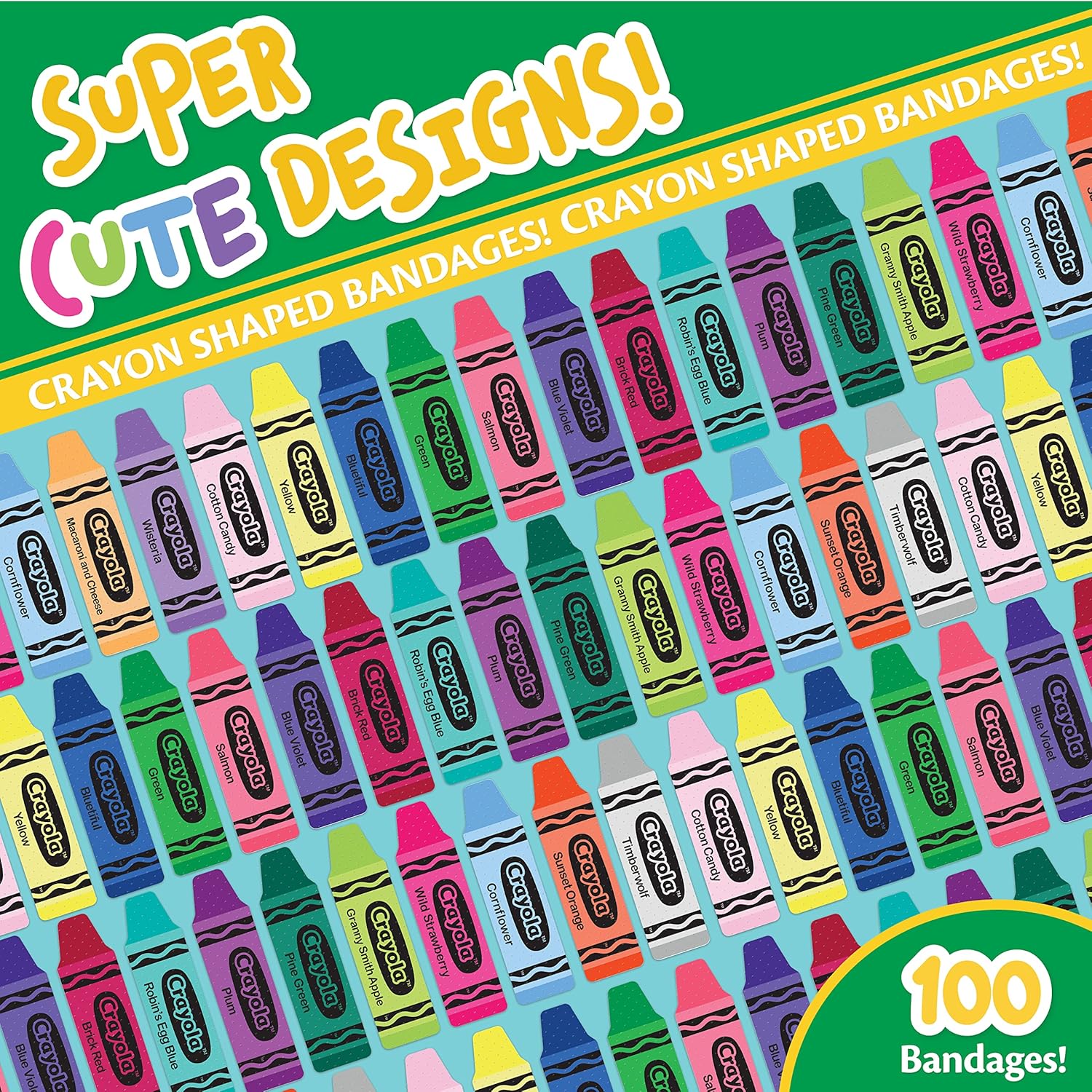 Crayola Shaped Kids Bandages 100 CT