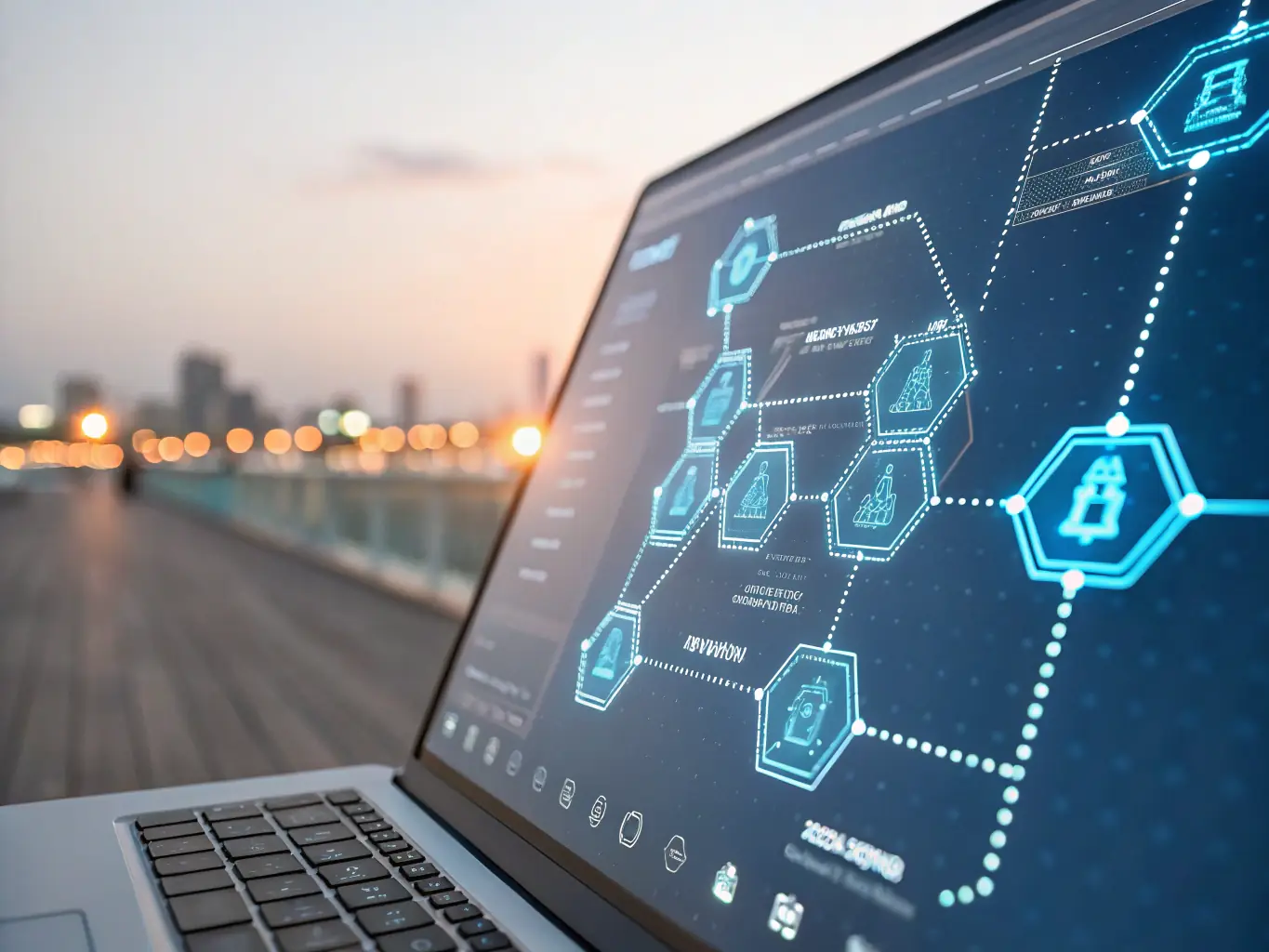 A digital representation of a blockchain network, highlighting the security and transparency features that ZenithLabs' blockchain consulting provides.